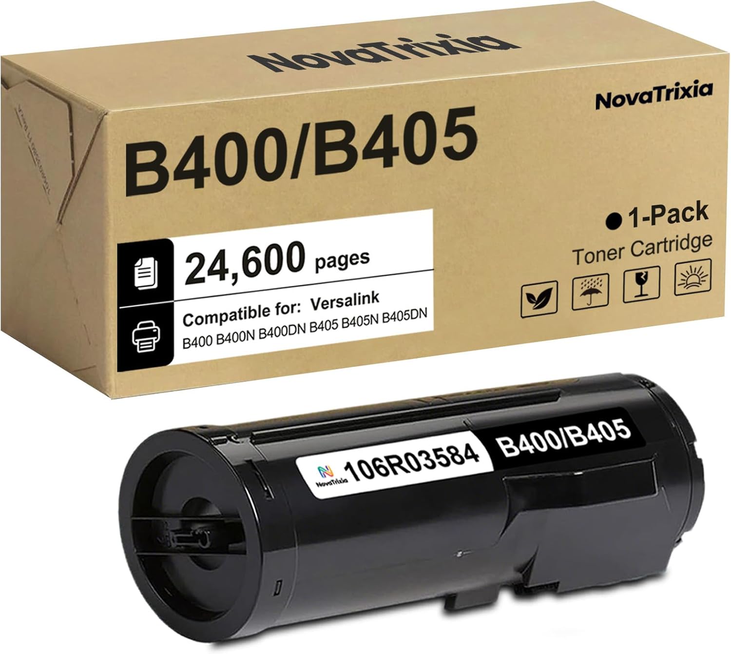 VersaLink B400 B405 Toner Cartridge Compatible for Xerox B400 B400N B400DN B405 B405DN Laser Printer Extra High Capacity 106R03584 Toner Cartridge High Yield Ink 24,600 Pages (Black, 2-Pack)