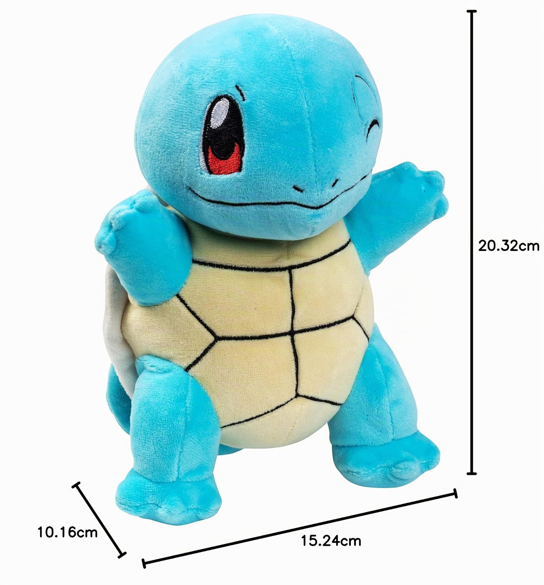Pokémon Peluche Squirtle Peluche Suave de 20 cm con Detalles auténticos