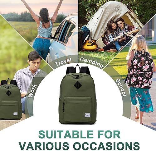 Miniatura 7 de Kasqo Mochila para mujeres y hombres, mochila clásica ligera y resistente al agua para adolescentes, niñas, niños, mochila informal de viaje escolar