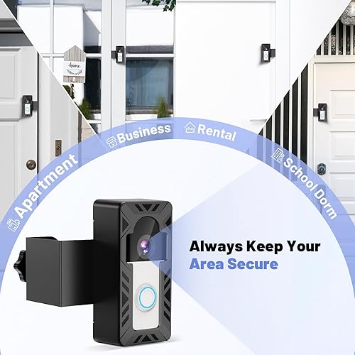 Miniatura 9 de Soporte de timbre de anillo antirrobo, soporte para timbre de puerta de apartamento, anillo de puerta, soporte de cámara, no bloquea el sensor de