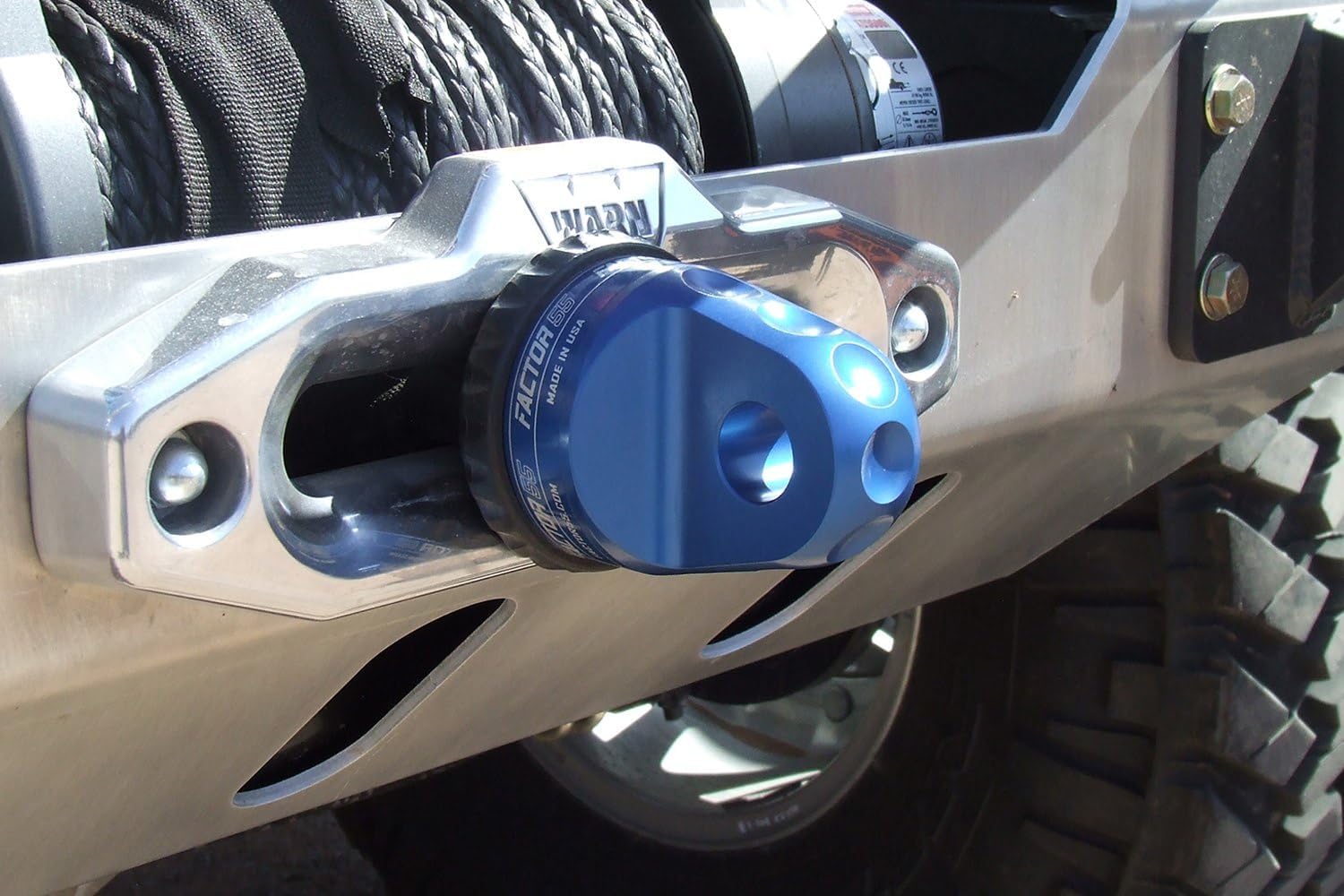 Factor 55 00015-02 Prolink Original Shackle Mount Replaces Winch Hook with a Stronger Shackle D Ring Mount Max Load Rating 16,000 lb. Ideal for 4x4 Off Road Adventures - Blue image 3