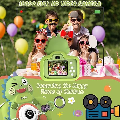 Miniatura 4 de Ceryfus Cámara digital de juguete para niños, adecuada para niños de 3 a 8 años, regalos para niños, cámara de video digital portátil con funda de