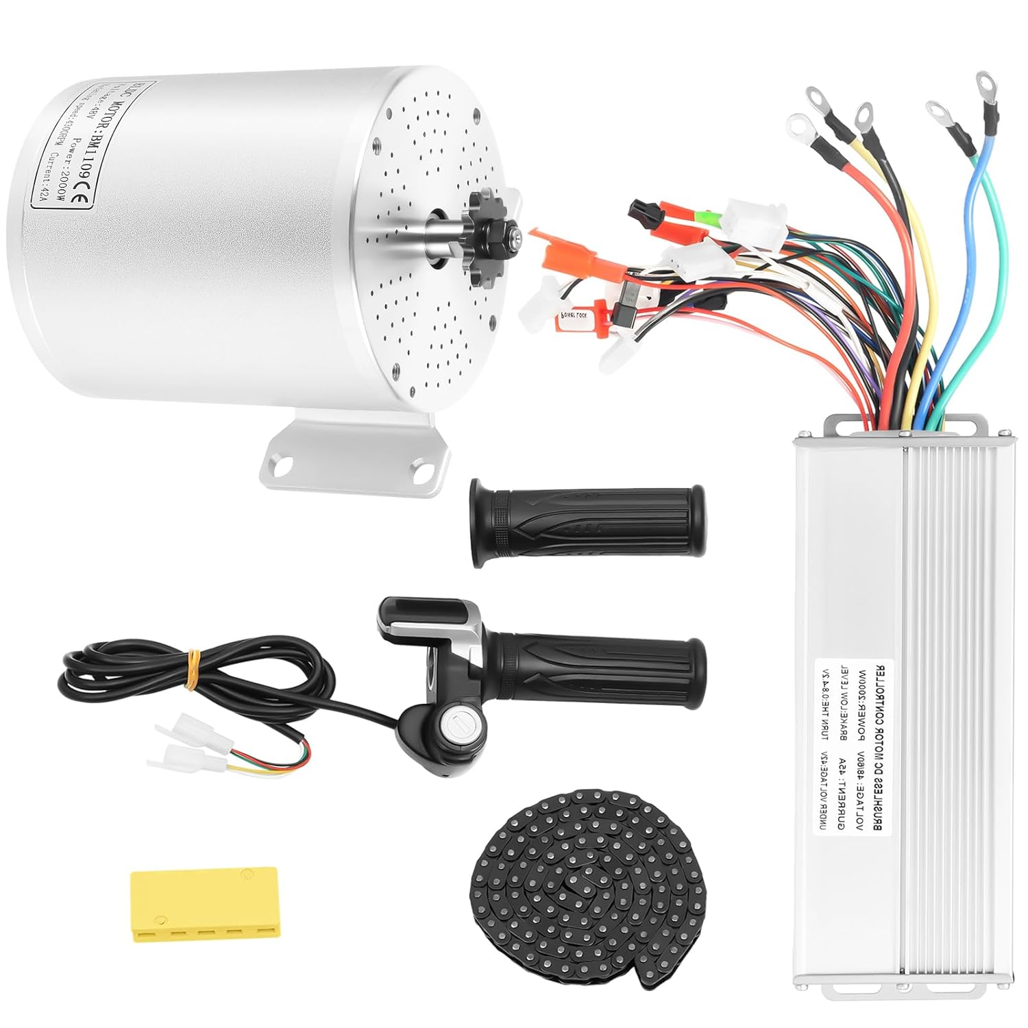 48v 2000w Electric Brushless Dc Motor Complete Kit, 4300rpm High Speed Motor W/Battery Display LCD Throttle, for Electric Scooter Bicycle Motorcycle Mid Drive Motor