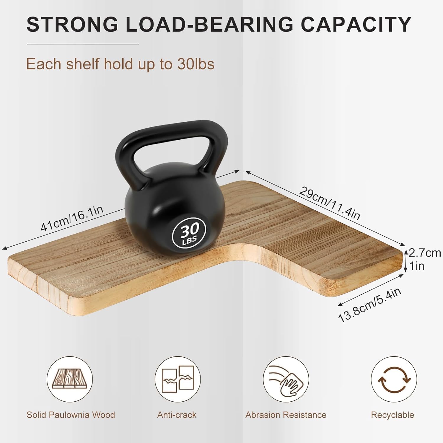 Floating Corner Shelves, Wall Shelf Set of 5, Shelves for Wall Storage, Solid Wood Shelves for Storage, Wall Mount Wooden Display Shelf for Bathroom Bedroom Kitchen Garage (Light 5 Pcs)