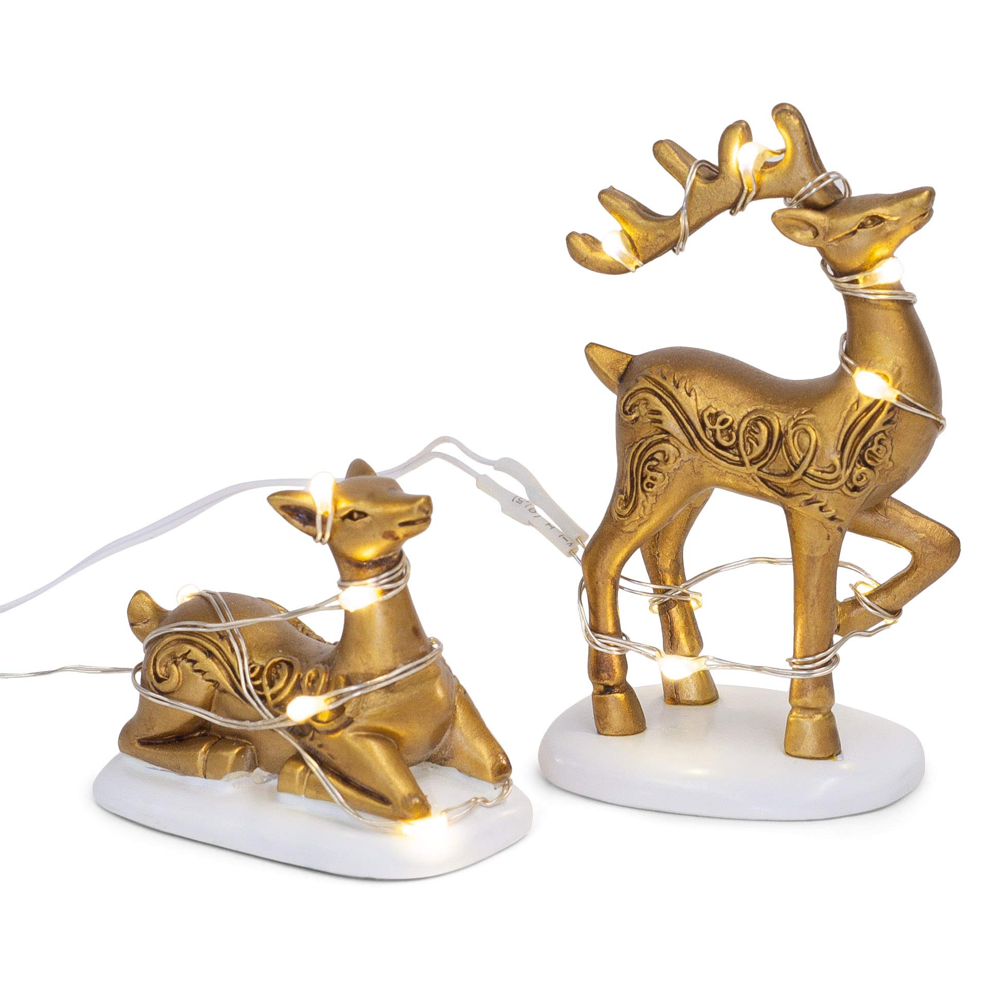 Department 56 Village Collection Accessories Deer Yard Décor Figurine Set, 2.875 Inch, Multicolor