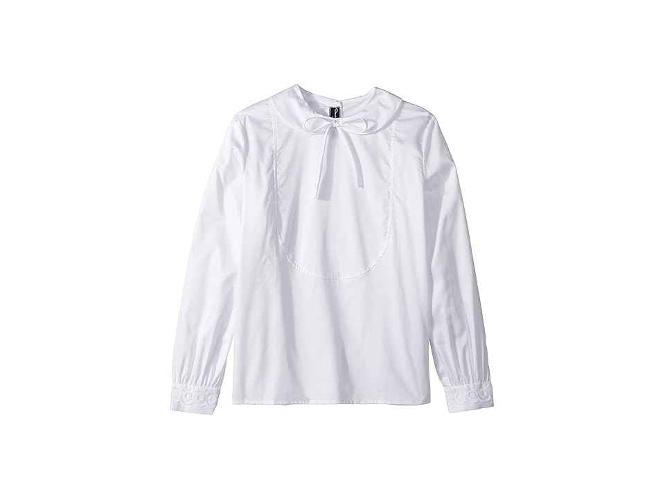 

Oscar de la Renta Childrenswear Bow Front Long Sleeve Blouse (Little Kids/Big Kids) (White) Girl's Blouse