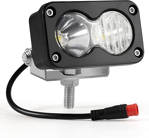 Faro delantero para Vamoose Mammoth Rad Power Bikes RadMini RadRover RadExpand RadRunner E-bike, 6000K 20W impermeable E-bike luz (2 pines)