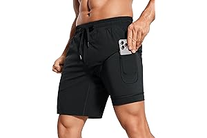 CRZ YOGA Men's 2 in 1 Running Shorts: Dry-Fit, Functional Athletics Performance