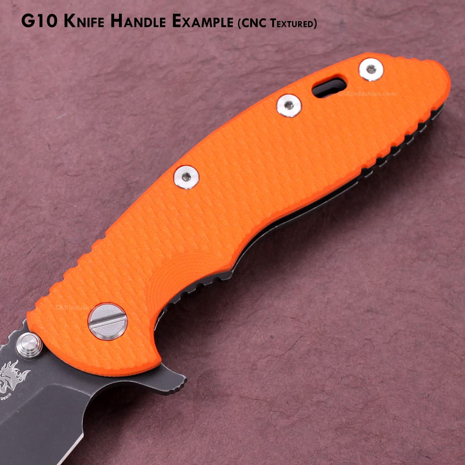 EZSMITH G10 Handle Making Sheet - (Hunter Orange) - (3 x 12 x .187 Inches) - (USA Made) - for Knife & Tool Handles, Gun Grips, Inlays, Art Projects