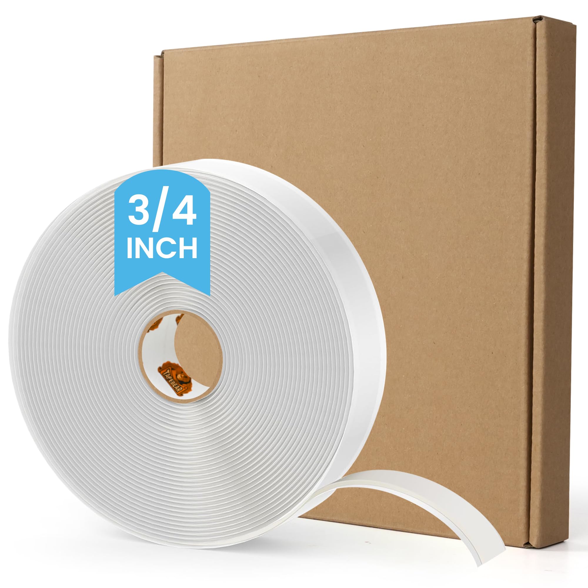 Tapebear White Butyl Tape 19Mm X 9M, 3Mm Thick Rv Roof Sealant Plumbers Putty Tape, Window Seal Butyl Sealant Tape Double Sided Butyl Caulking Tape For Boat Sealing, Edpm, Automotive, Camper