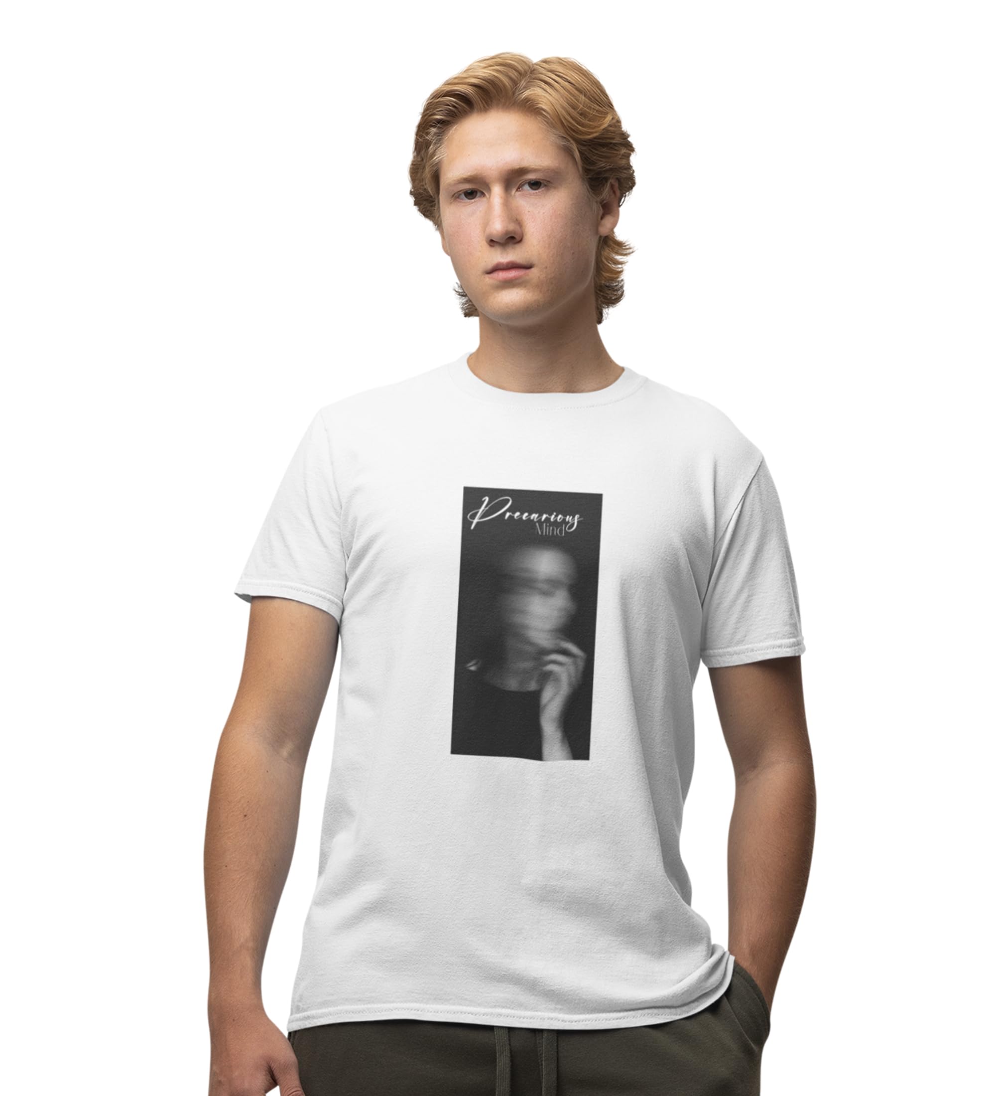 Nevi Collections Hazardous Mind, White Express YouNEVIf: Trendy Front Printed Round Neck Tee - Men's Edition