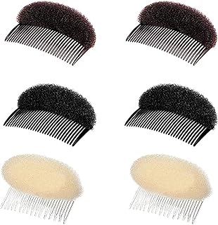 PMELCXD 6 Pieces Bump It Up Volume Hair Base Set Sponge Styling Insert Braid Tool Hair Bump Up Comb Clip Bun Hair Pad Accessories for Women Girls DIY Hairstyle