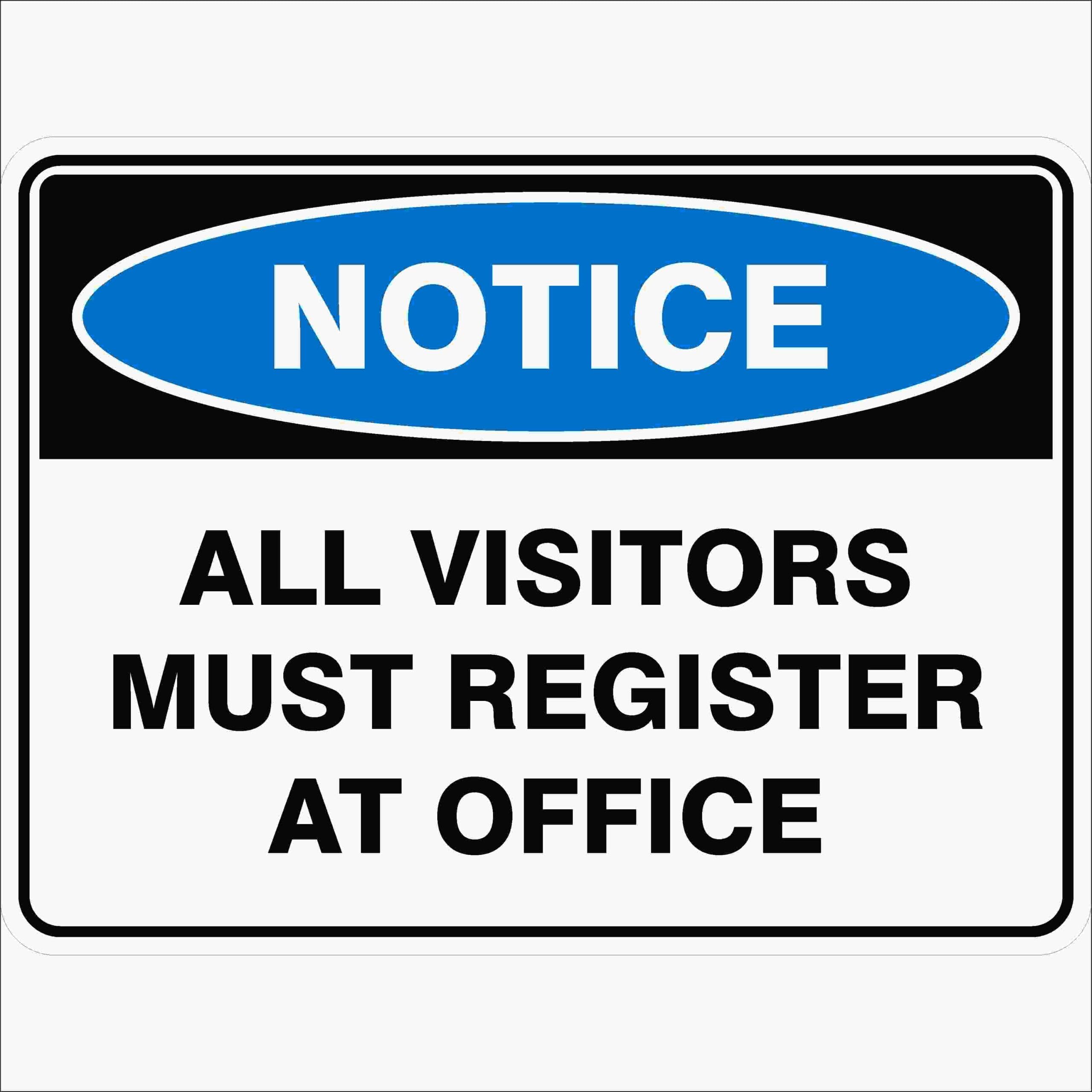 All Visitors Must Register At Office Notice Signs Metal Tin Sign 8 x 12 inch for Industrial & Commercial