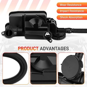 FC3Z-6A785-F Engine Oil Separator Assembly Compatible with 2017 2018 2019 Ford F250 F350 F450 F550 Super Duty 6.7L Powerstroke Diesel PCV CCV Vent Valve Engine Crankcase Replace#FC3Z6A785F