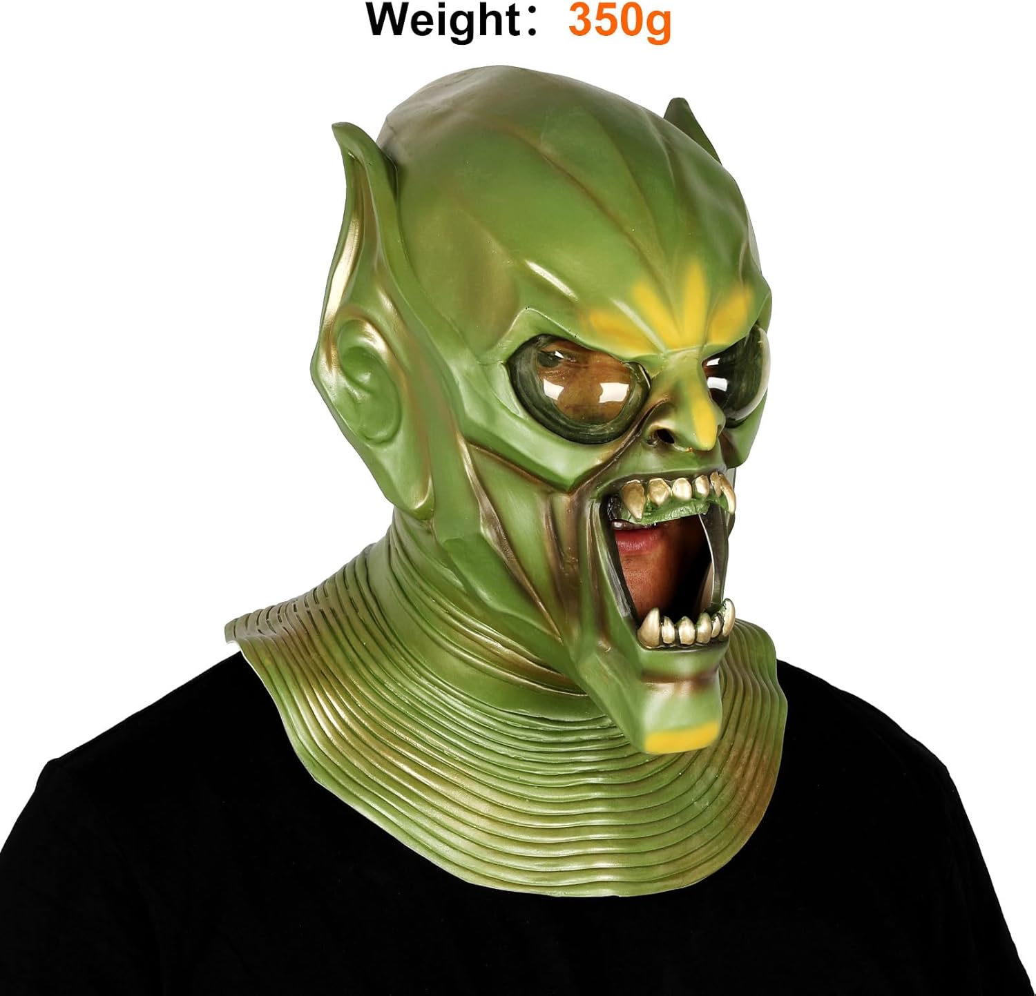 Bulex Scary Green Mask Alien Costume Realistic Full Face Costume Horror Party Decoration Halloween Props