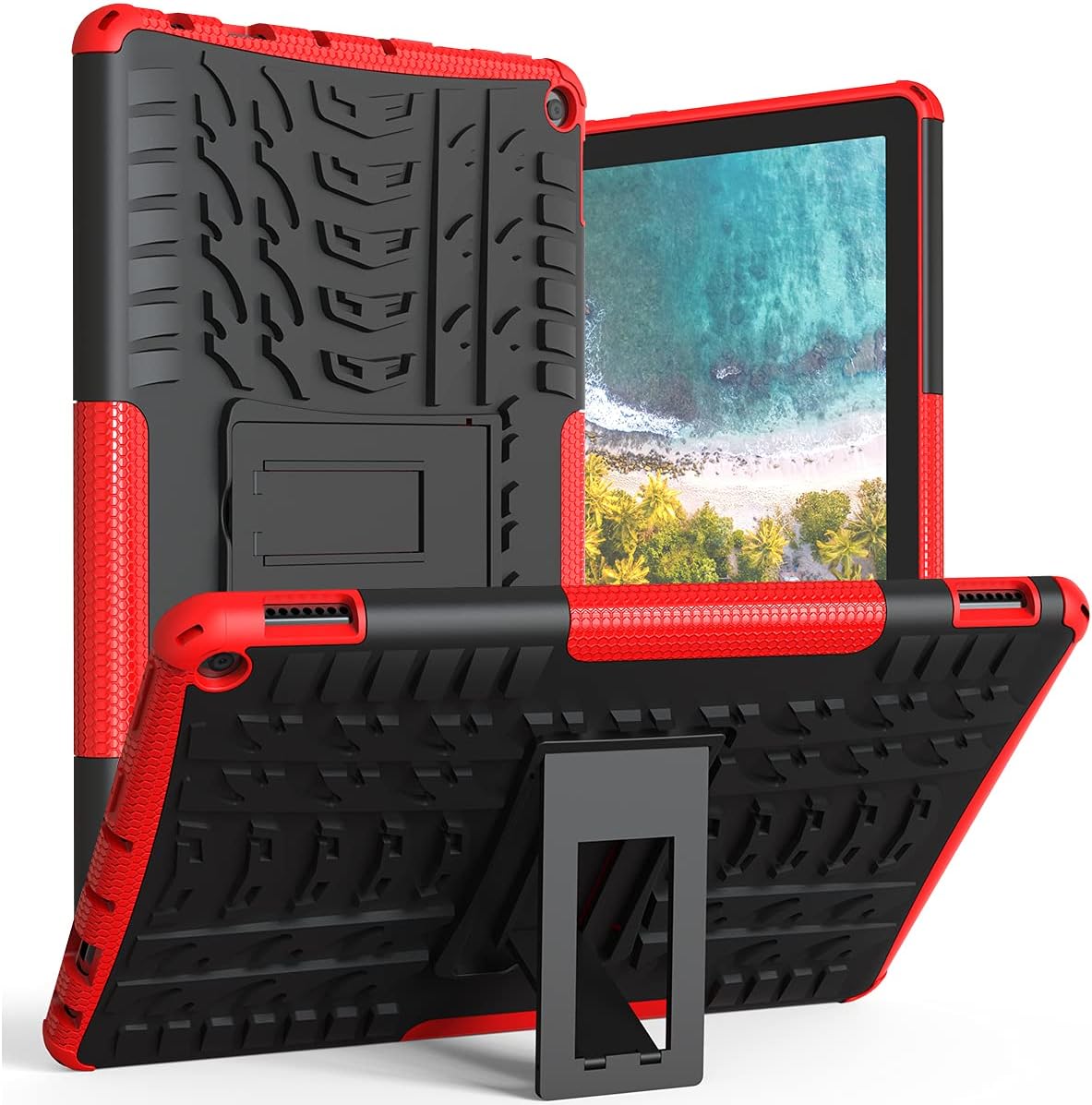 ROISKIN for Kindle Fire hd 10 Case and HD10 Plus Tablet Case 11th Generation 2021 Release, Heavy Duty Dual Layer Shockproof Impact Resistance Protective Case with Kickstand Fits Kids : Electronics