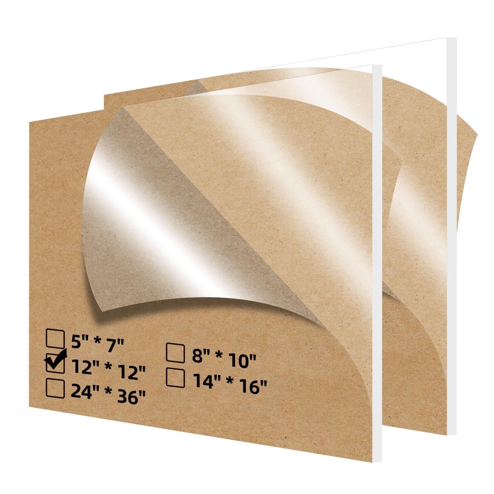 Clear Plexiglass Sheets - 2 Pack 12x24" -12 Clear Plexiglass Sheets - 2 Pack 12x24" -12