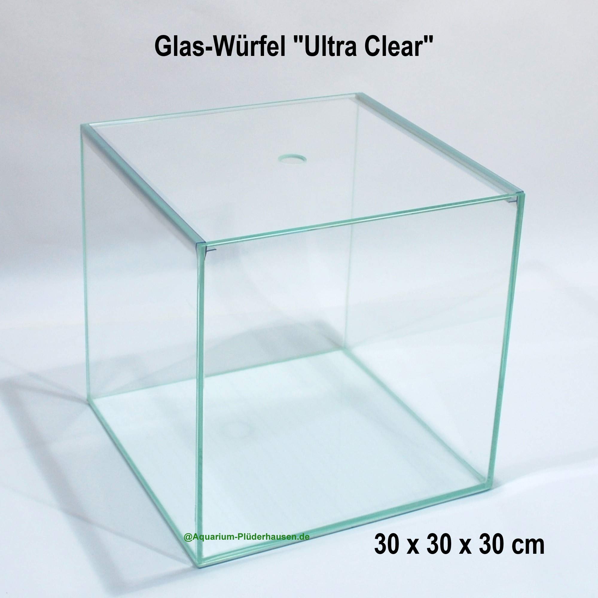 Glas-Aquarium Würfel 30×30×30 cm Ultra Clear Weißglas Nano Cube