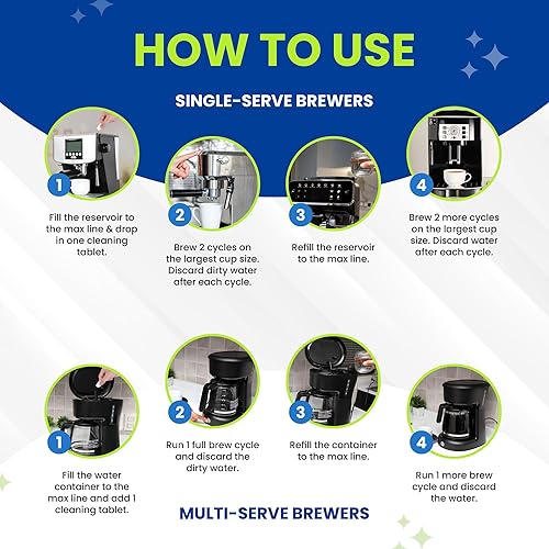 Miniatura 7 de Tabletas descalcificadoras para cafetera, paquete de 25, limpiador de cafeteras que elimina acumulaciones, manchas y aceite, compatible con Keurig,