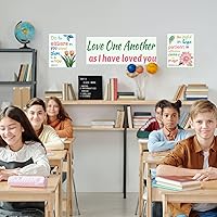 Vista 7 de WorldBazaar Carteles bíblicos católicos para el aula, 81 unidades, decoración cristiana de tablón de anuncios, guardería religiosa, escuela