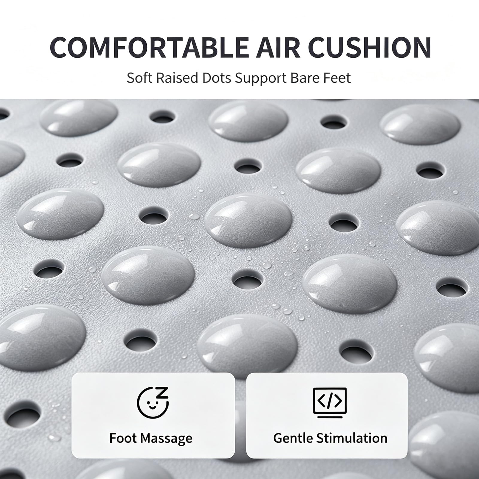 Alfombrilla Ducha PVC Suave Antideslizante para Ducha tamaños Lavable Máquina con Ventosa Drenaje para Secado rápido Función de Masaje para los pies Apto para ducharse
