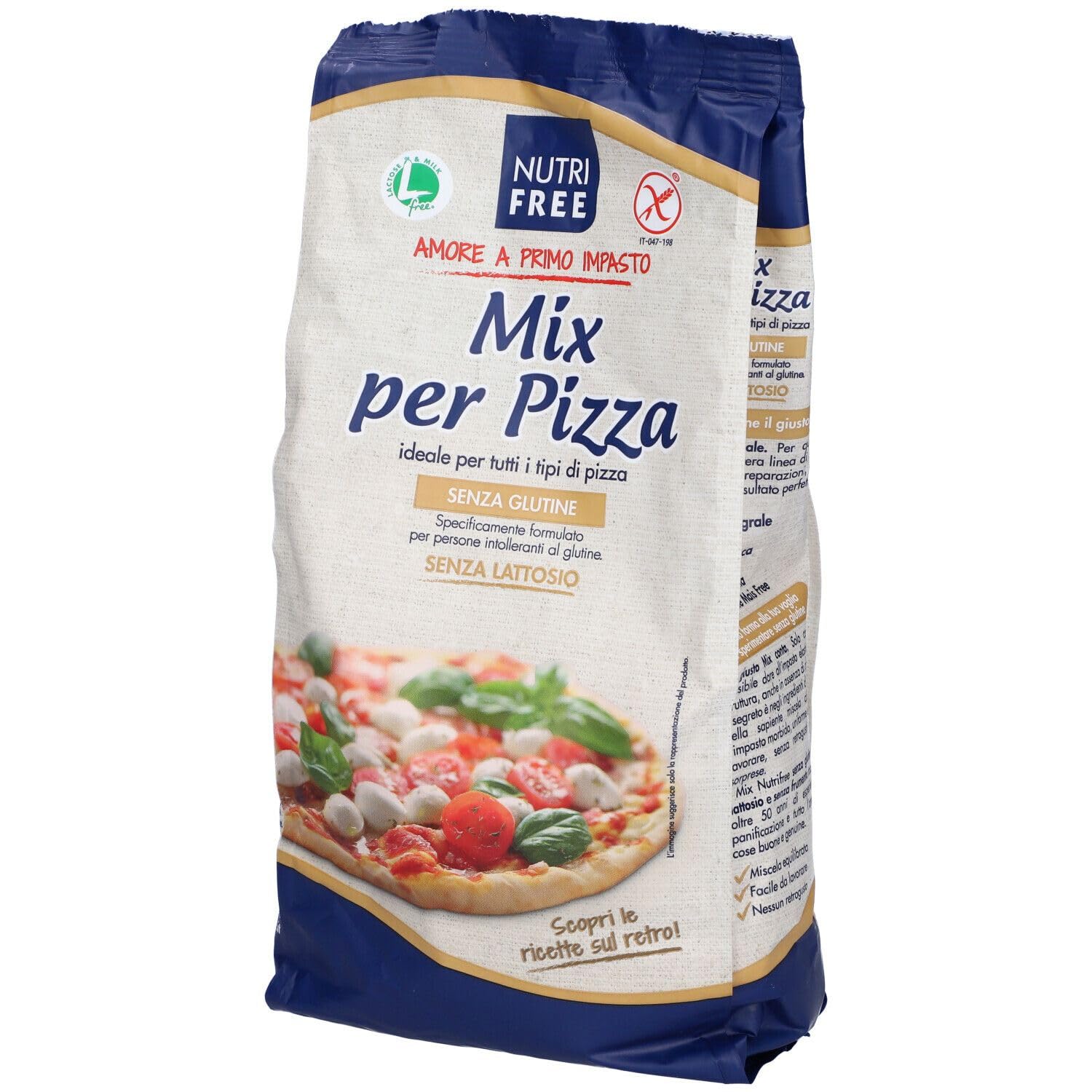 Italian Gourmet Mix per Pizza Farina senza Glutine Backmischung 6 x 1kg | Privo di lattosio e proteine del latte, glutenfrei für hausgemachte Teige und, Gesamtnettogewicht 6 kg + Kostenlos Polpa 400g