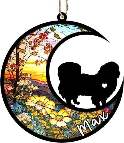 Miniatura 109 de Memorial personalizado para perro, adorno de Navidad de perro pastor alemán con nombre, razas personalizadas, atrapasador de luz para pérdida