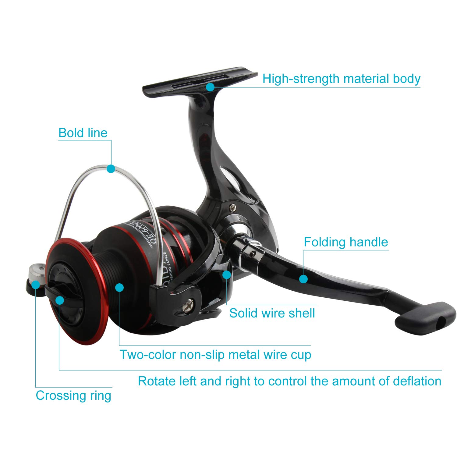 Canne à pêche télescopique et Moulinet en Fibre de Carbone Portable pour pêche en mer Profonde avec moulinets rotatifs pour Le Voyage（with Operation Instruction）