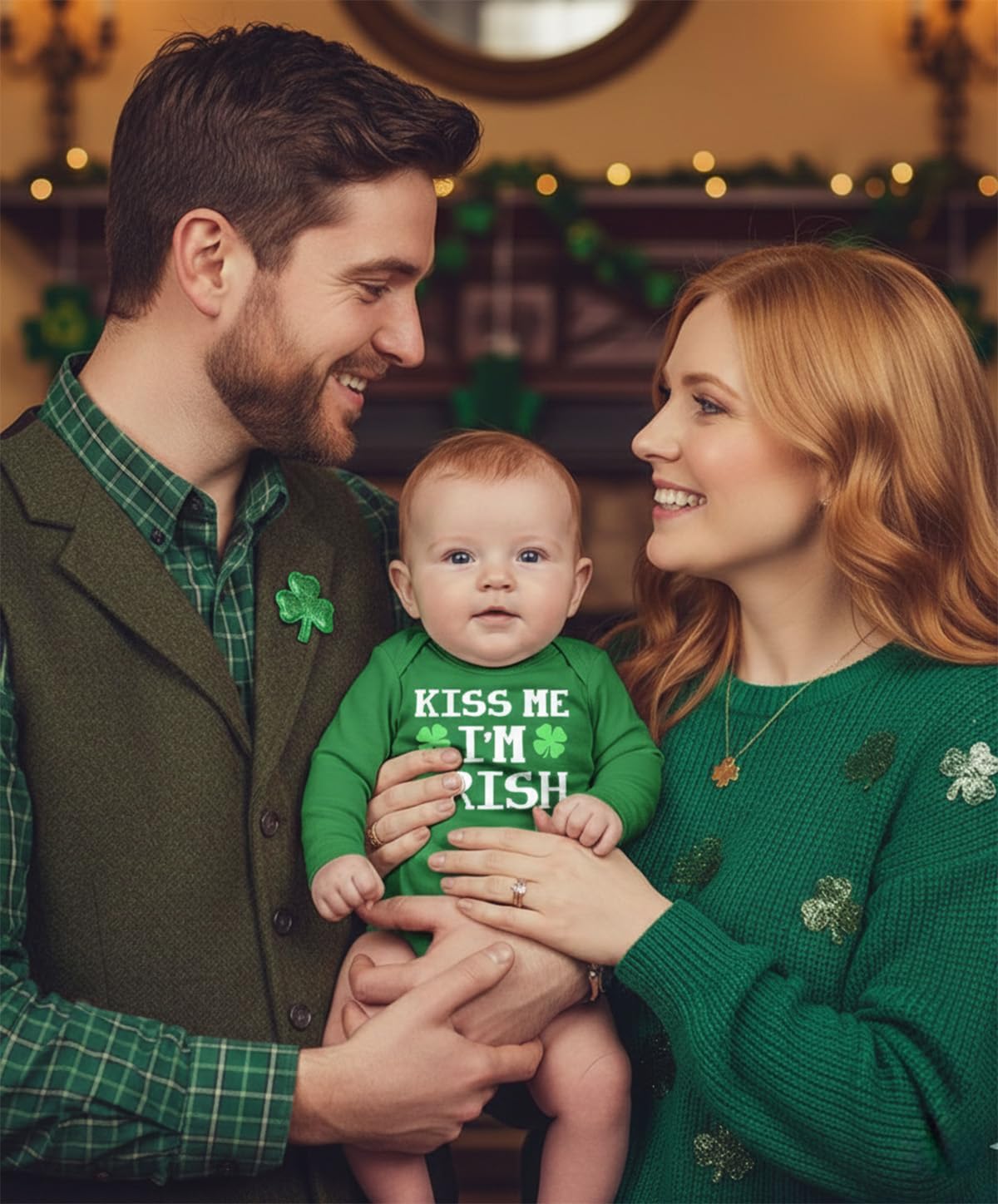 Tstars Baby St. Patrick's Day Long Sleeve Bodysuit - Lucky Shamrock Clover Infant Outfit for Boys & Girls - Image 4