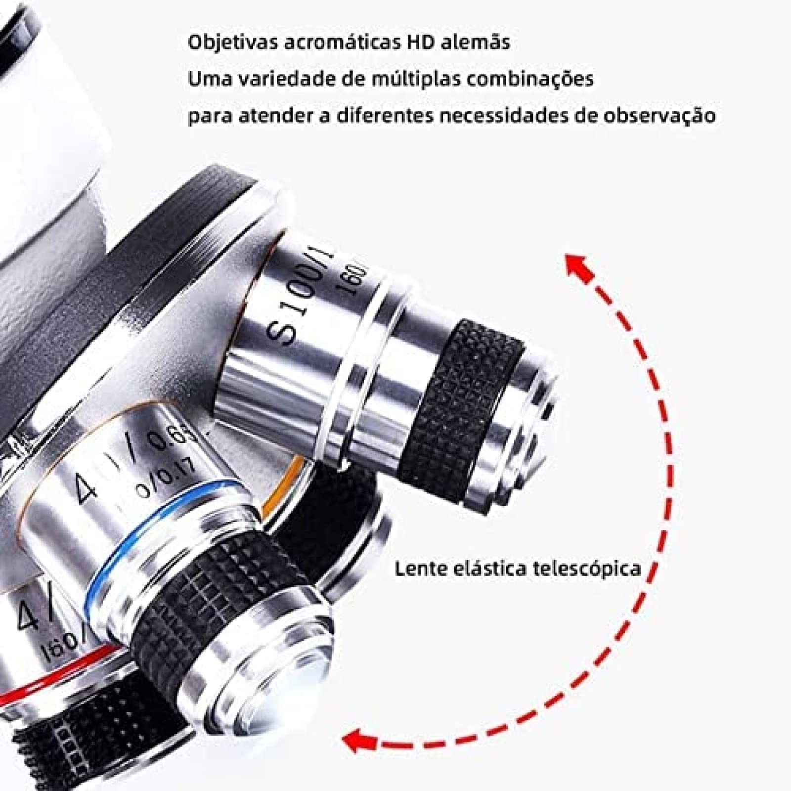 Generico Microscopio Biologico Binoculare, Ingrandimento 40-6000x | Doppia Alimentazione, Sorgenti Luminose A Led Superiori E Inferiori, Per Lutilizzo Nei Laboratori Scolastici (20000X)