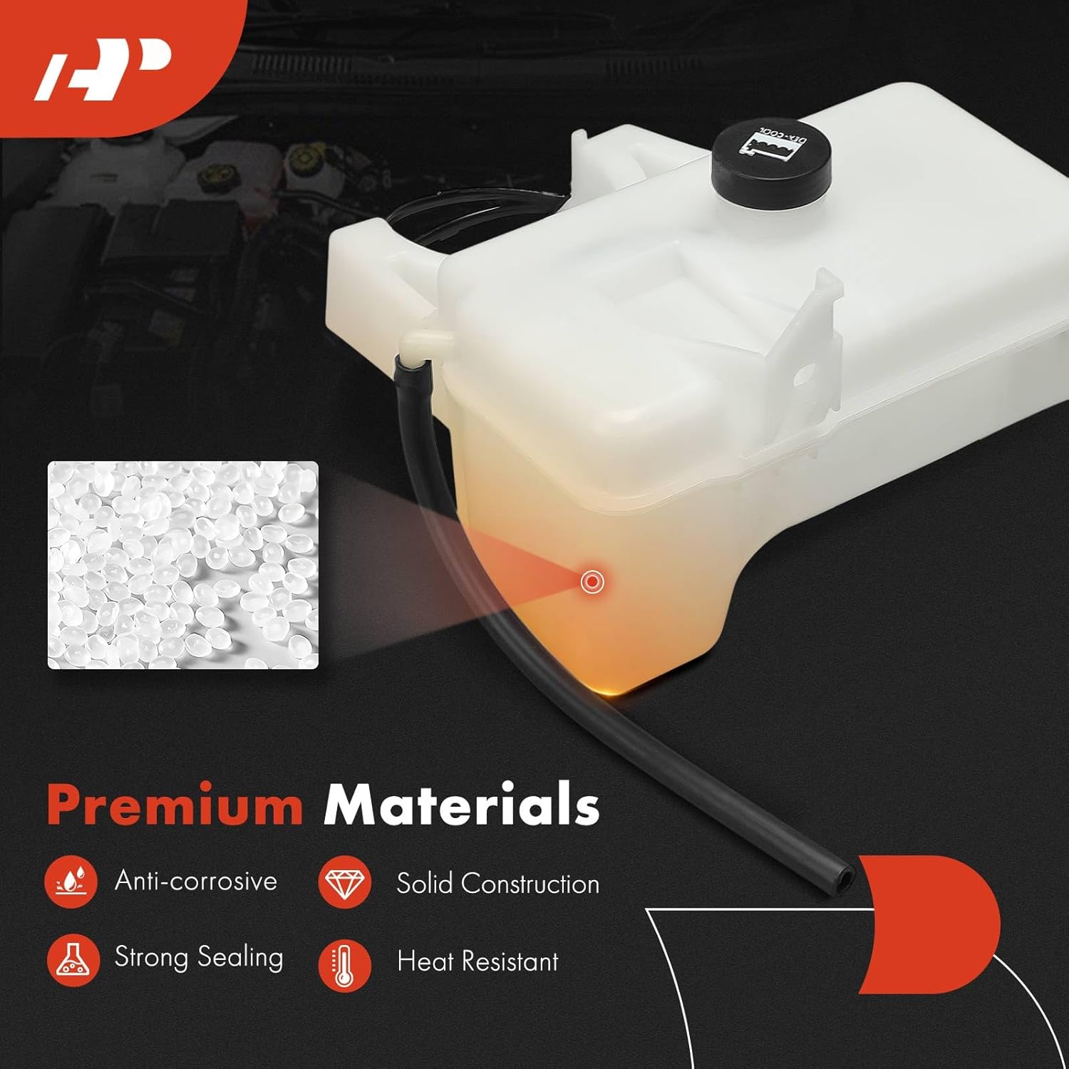 A-Premium Engine Coolant Overflow Recovery Reservoir Tank [with Cap & Hose] Compatible with Chevrolet Trailblazer EXT & GMC Envoy XL & Isuzu Ascender & Oldsmobile Bravada & Saab 9-7x & Buick Rainier