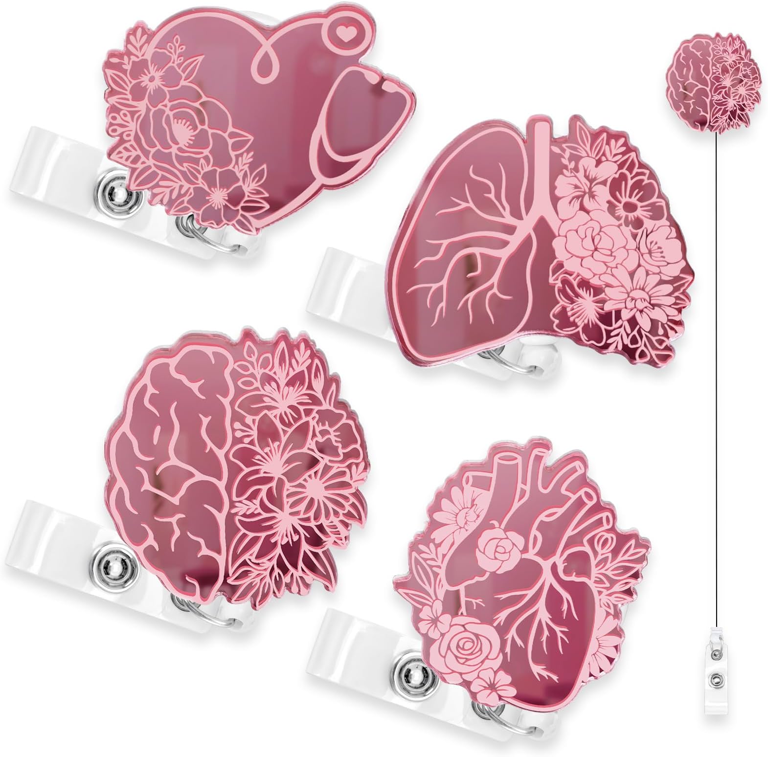 Xylolfsty Nurse Badge Reels Retractable Badge Holders with