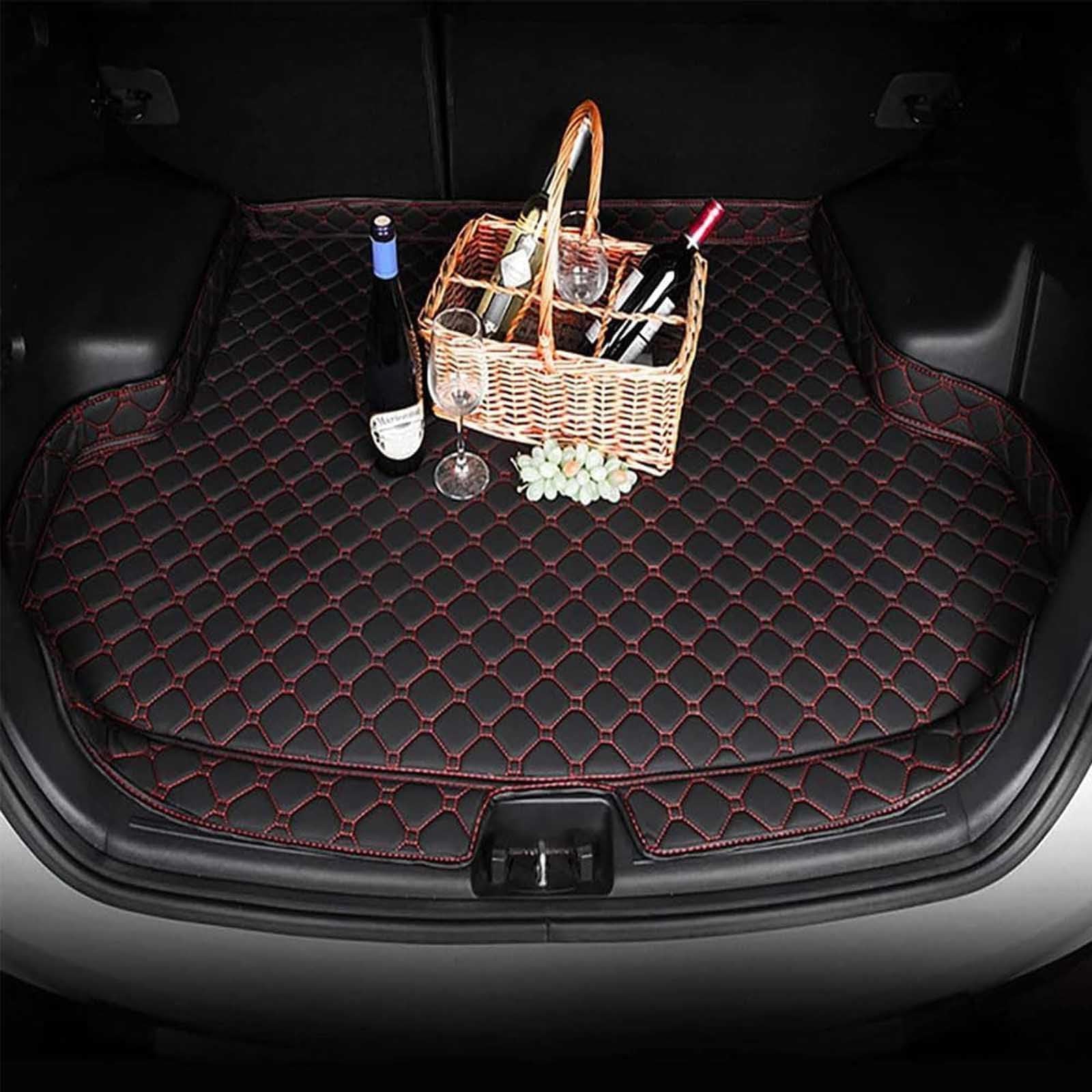 Tappetino Bagagliaio Pelle Auto per Maserati Levante 2018-2023, Impermeabile Posteriore Protezione Baule Tappetino, Antiscivolo Bordo Alto Baule Vasca Accessori,E/Brown