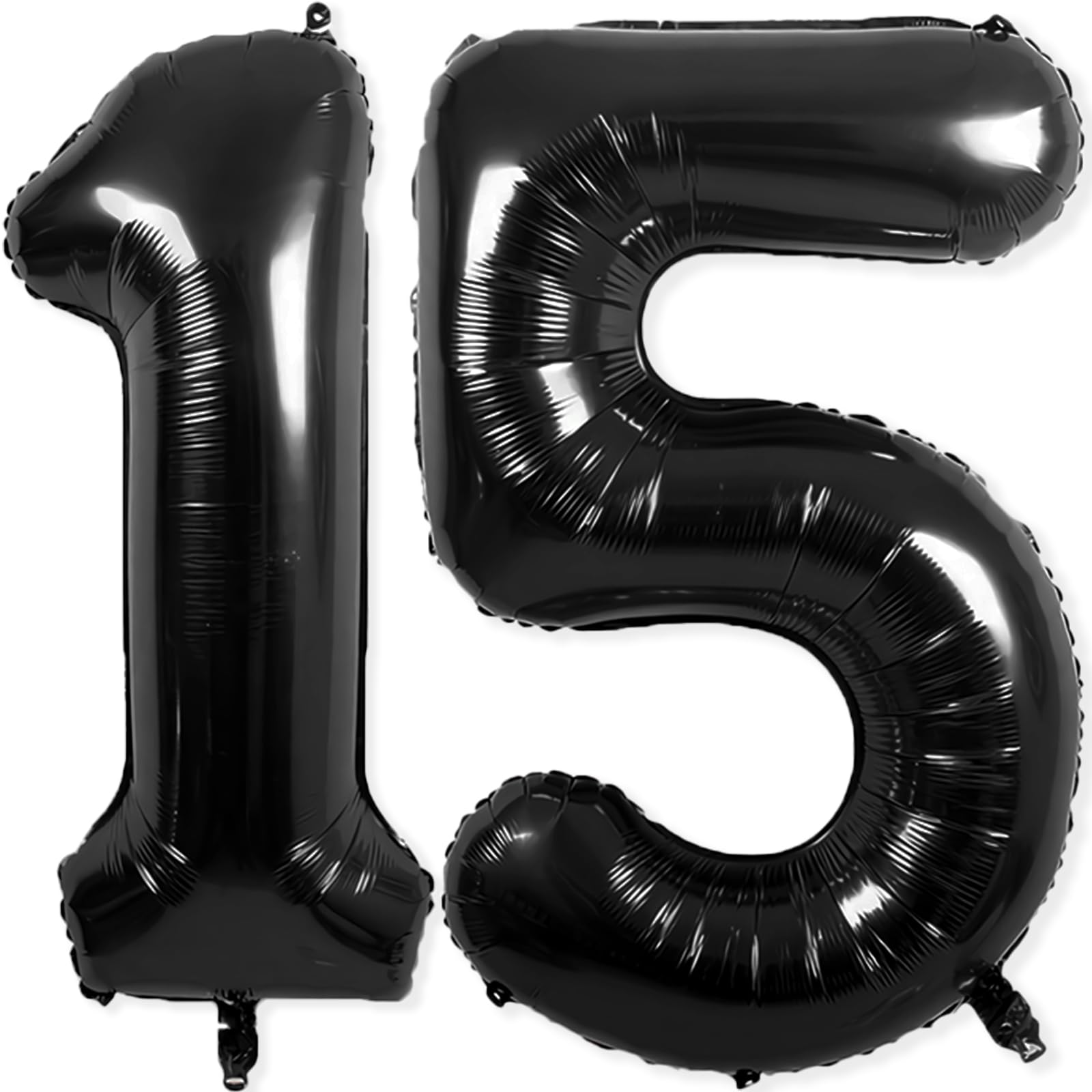 Photo 1 of 15 Balloon Number, 40 Inch Black Foil Balloons Giant Jumbo Helium Number 15 or 51 Balloons for 15th 51th Birthday Decorations Anniversary Events Party Decorations (Black)