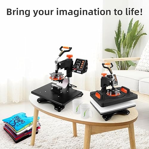 Miniatura 6 de Máquina de prensa de calor, máquina de sublimación profesional 11 en 1 de 12 x 15 pulgadas, máquina de transferencia de calor de impresión de