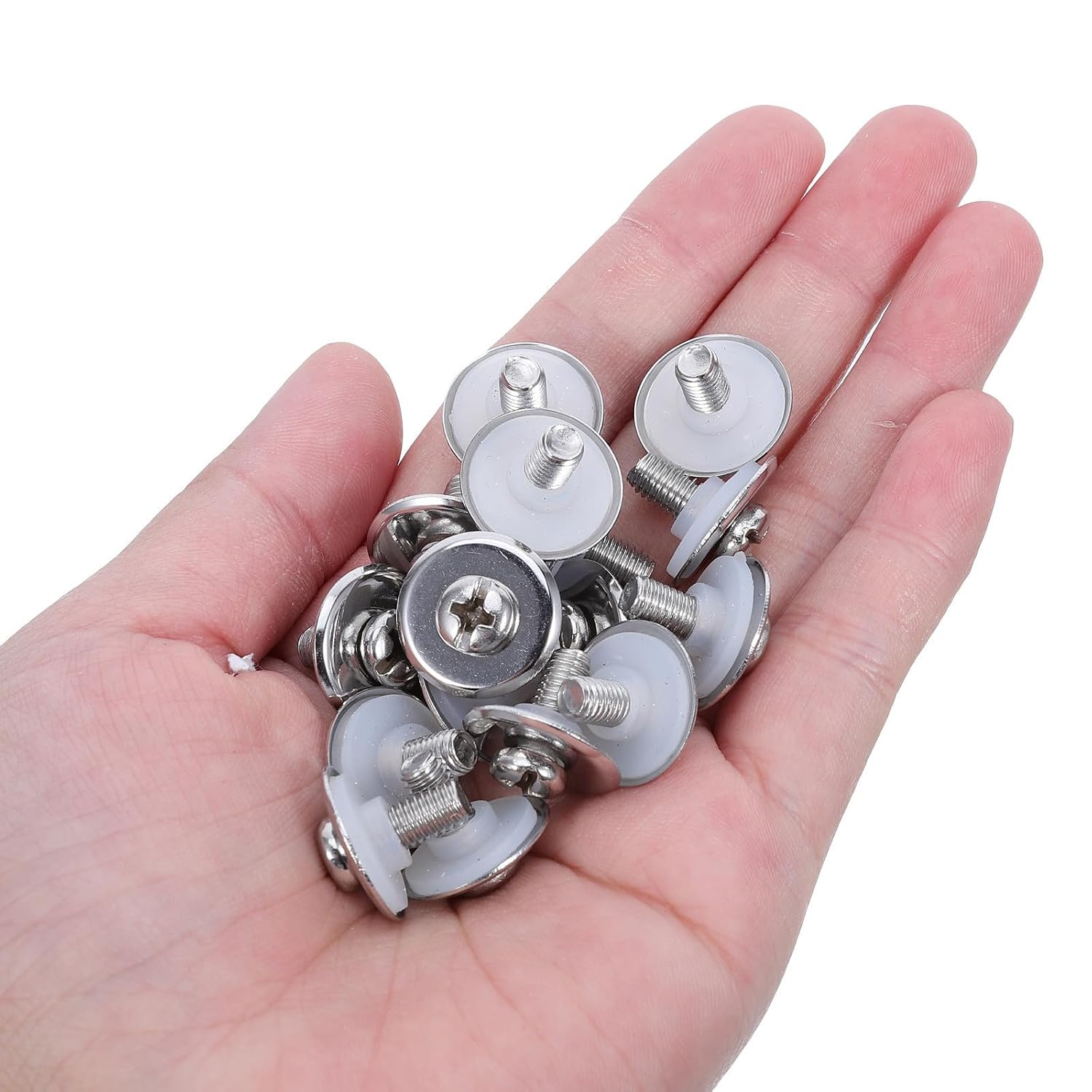 20 Sets Universal Pot Lid Handle Hardware Kit, Stainless Steel M5x12mm Screws with Gaskets, Easy Installation and Quiet Operation Replacement Fasteners for Cookware in Kitchen