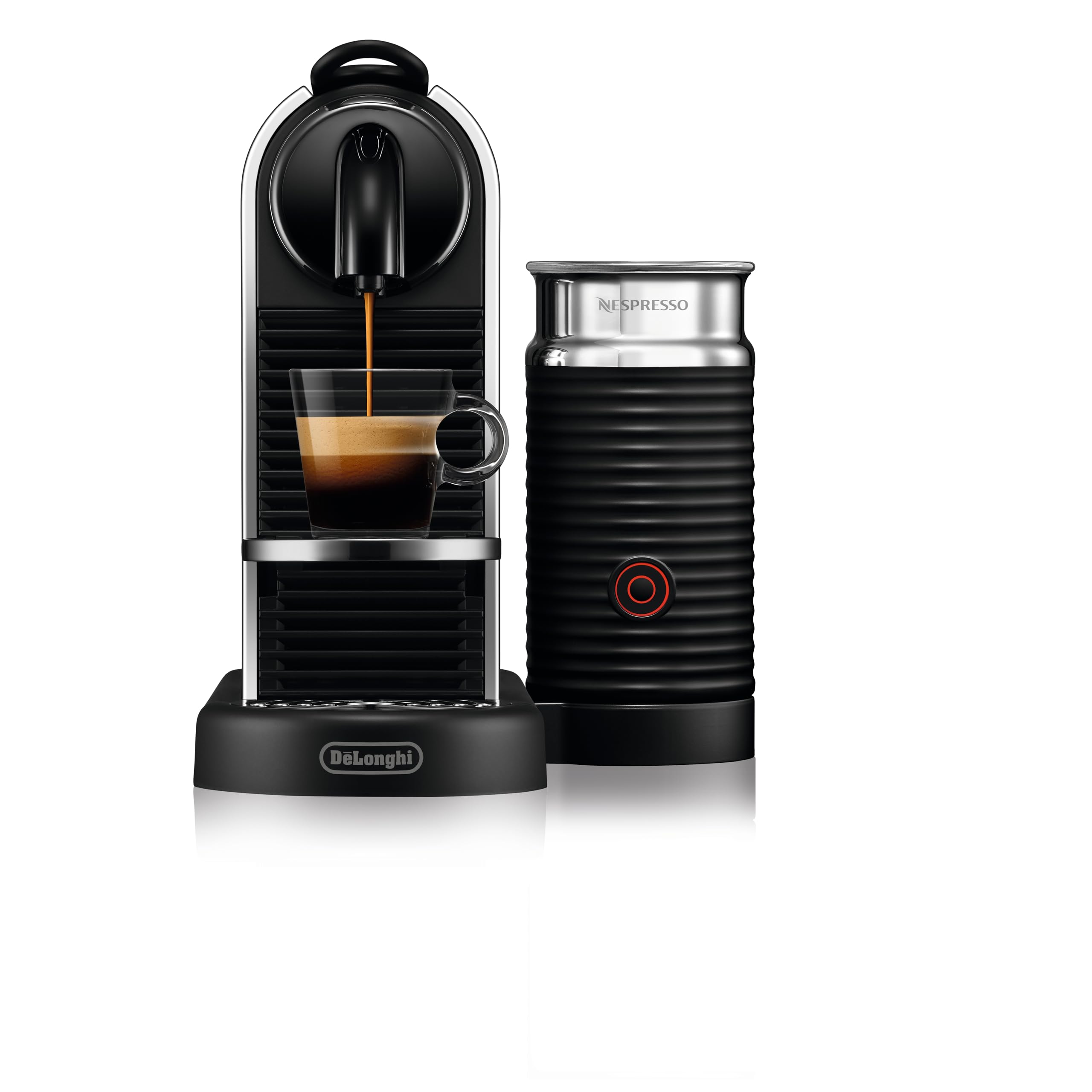 De'Longhi Nespresso CitiZ Platinum & Milk EN330.M, macchina da caffè, macchina per capsule caffè, pressione 19 bar, schiuma per latte calda e fredda con Aeroccino3 incluso, 1260 W, nero