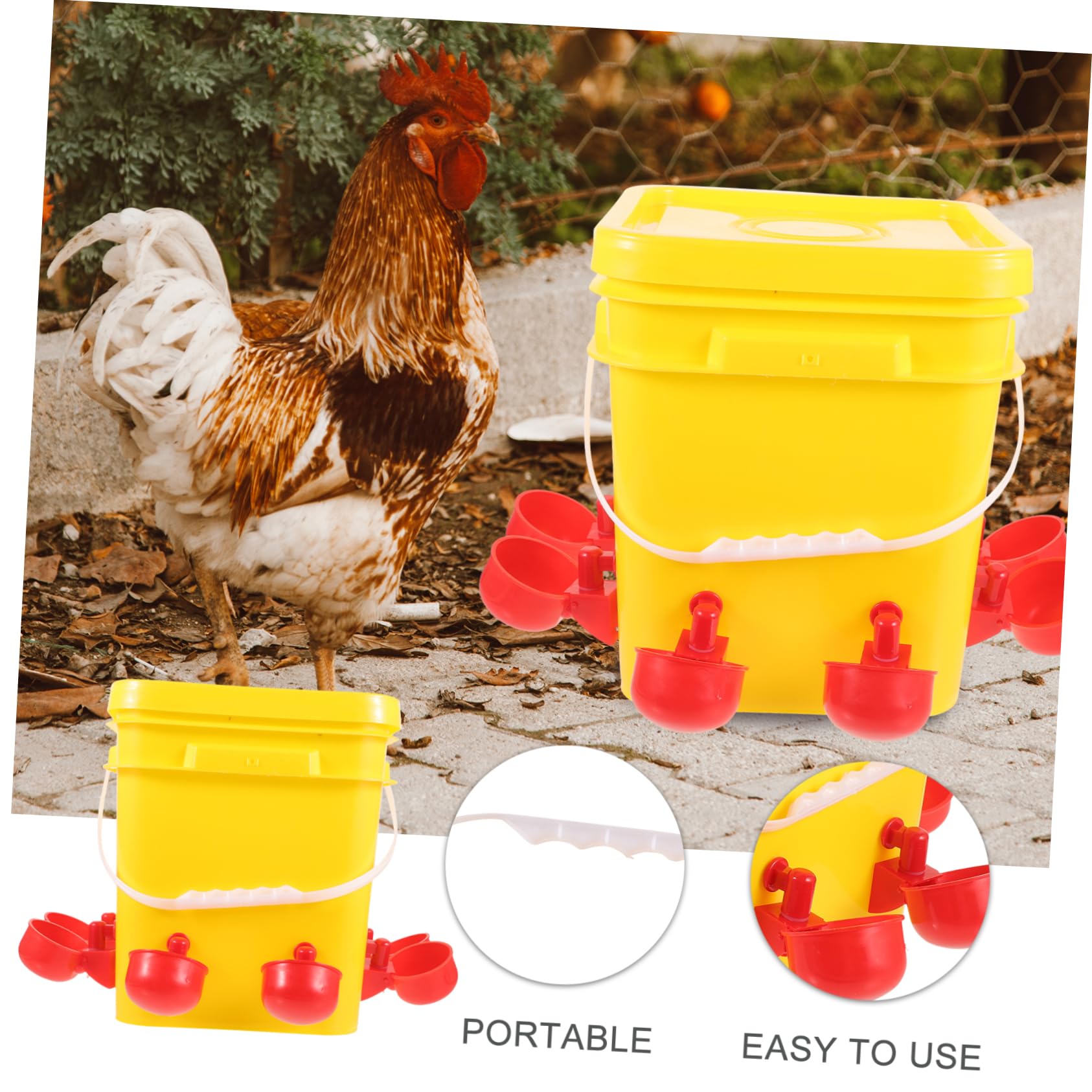 Sosoport Mangiatoia Per Pulcini in Contenitore Per Cibo Per Avicoli Portatile Forniture Per Allevamento Per Alimentazione Resistente e Facile Da Pulire