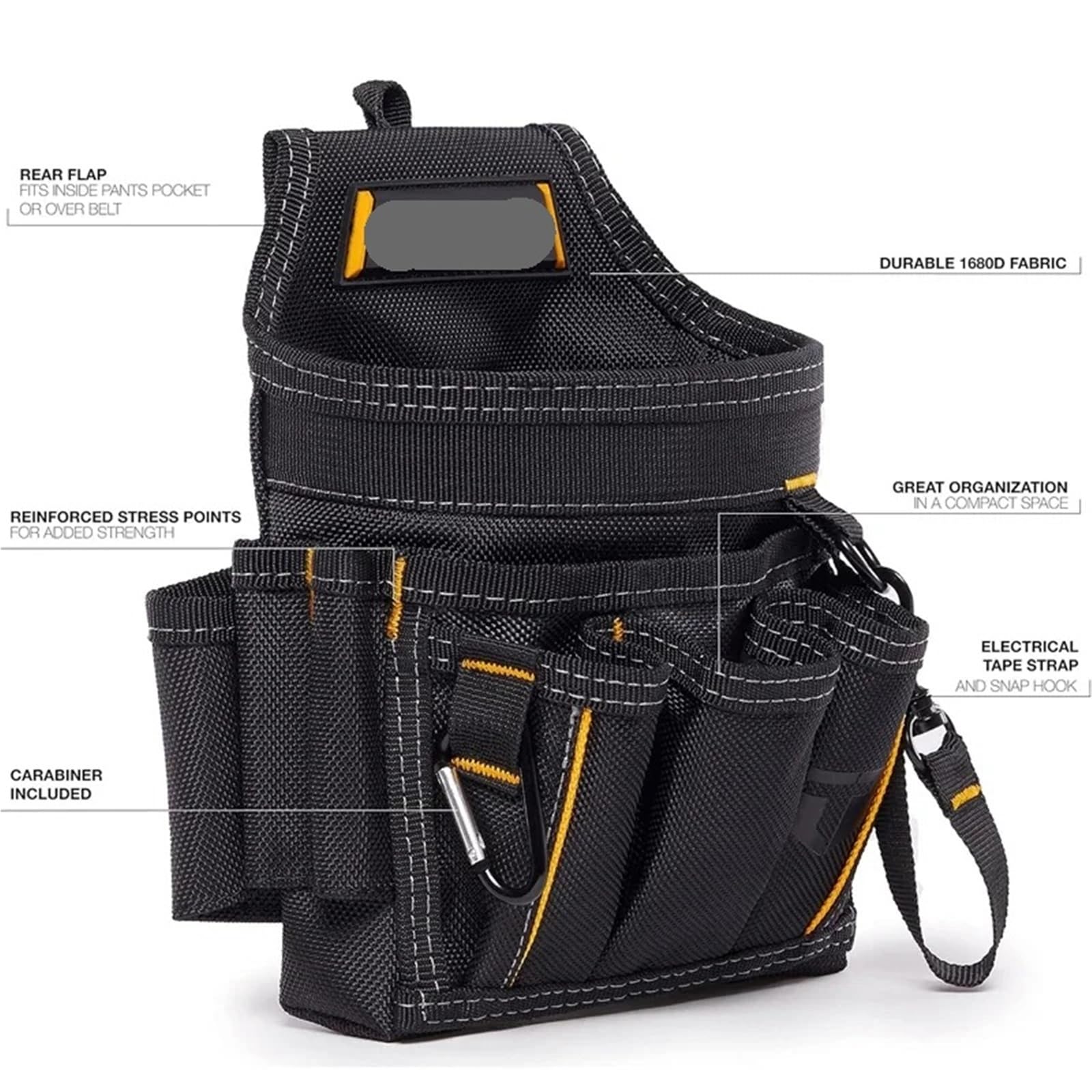 Étui pour perceuse Pochette d'électricien résistante à l'usure, Portable avec Ceinture de Taille rembourrée Douce, Sac Outils bandoulière