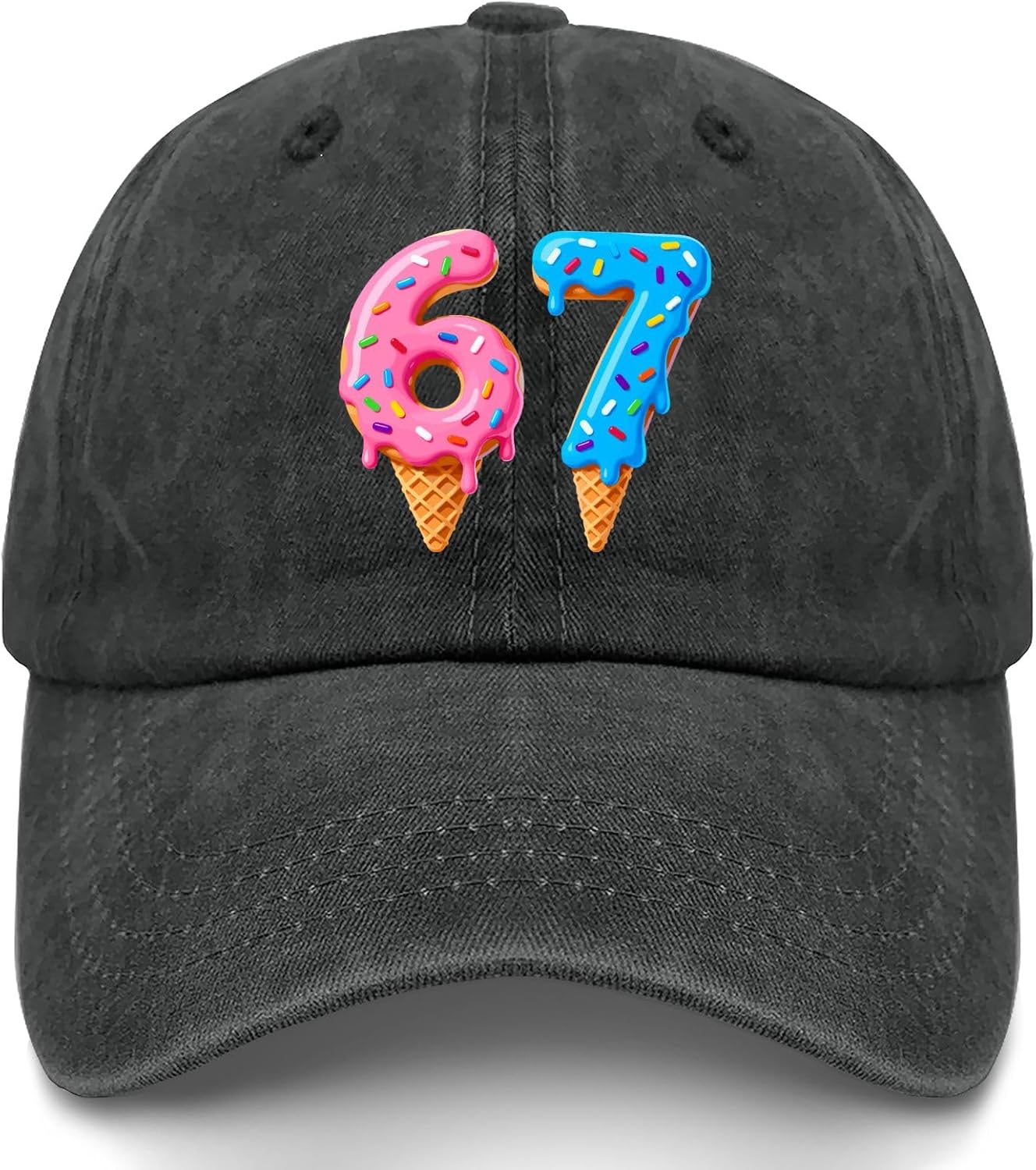 Funny Six Seven 67 Hats for Womens Aesthetic Washed Distressed Baseball Cap