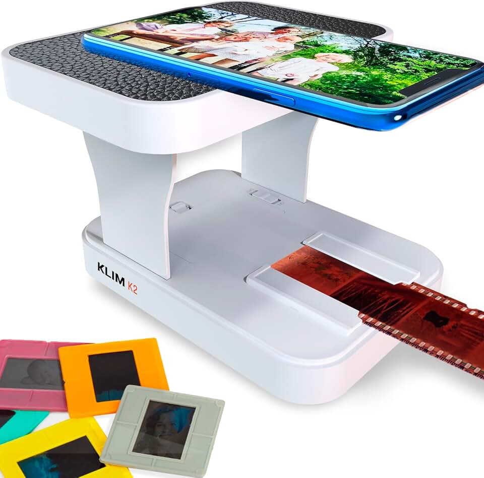 KLIM Scanner de filme móvel K2 – Nova versão – Slide positivo e negativo de 35 mm e scanner de fotos – Kit essencial de desenvolvimento de filme colorido – Crie seu próprio serviço de desenvolvimento