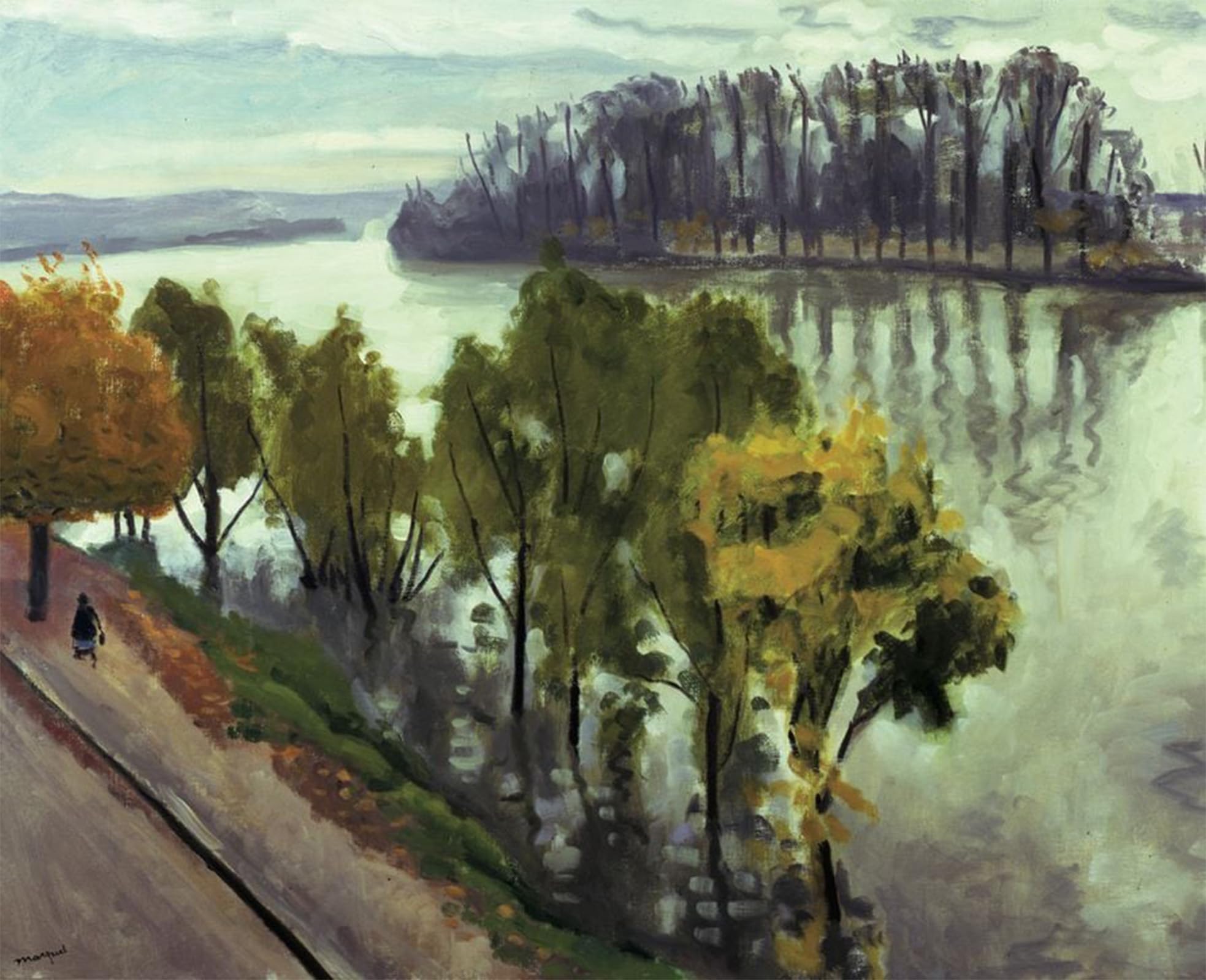 POSTERIIk Vintage Classic Picture Landscape Artwork the River Seine As It Passes Through the Frette by Albert Marquet Portrait Canvas Painting for Office Home Decor 60x90cm