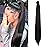 SEIKEA Ponytail Extension Clip in Wrap Around Long Straight Pony Tail Hair Synthetic Hairpiece for Women 26 Inch Black Brown
