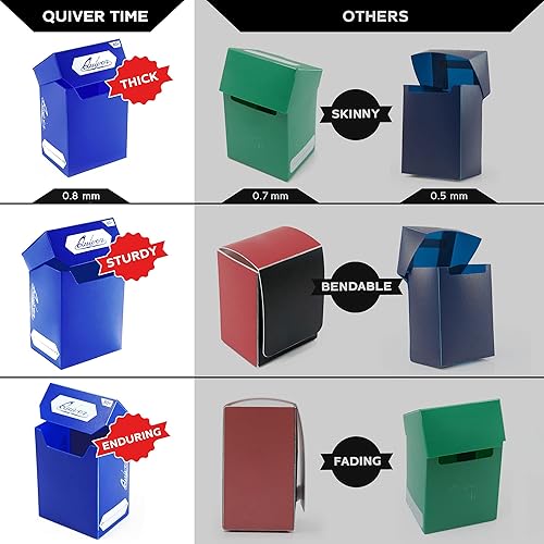 Miniatura 3 de Quiver Time Paquete de caja y fundas para cartas coleccionables azules  Más de 100 carcajes con separadores dobles (Commander MTG Deck Box MTG) +