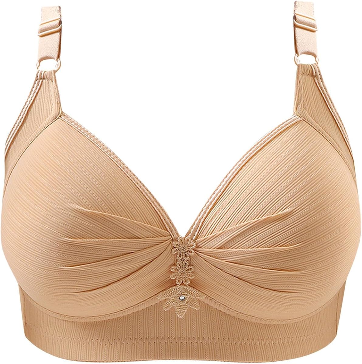 Womens No Underwire Bra Plus Size Powerful Push Up Breathable Bras Full Coverage Everyday Bralette with Support