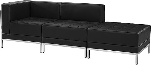 Miniatura 4 de Flash Furniture HERCULES Imagination Series - Juego de sillas y otomanas (3 piezas, piel), color blanco