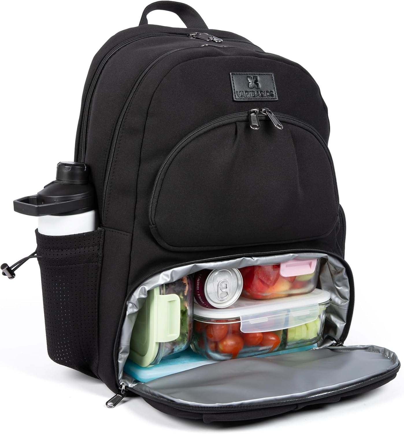 Alira Laptop Backpack with Built-In Lunch Box for Women, Travel Backpack with Cooler Compartment, Lunch Bag Women, Neoprene, 17-Inch Laptop Holder, Includes Belt Bag (Black)