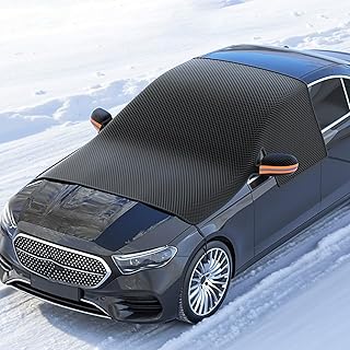 Windshield Snow Cover for Chevrolet Corvette C7 Stingray/C7 Grand Sport/C7 Z06 2013-2019, Car Windshield Cover for Ice and Snow, Magnetic Car Anti-Snow Cover, B Orange