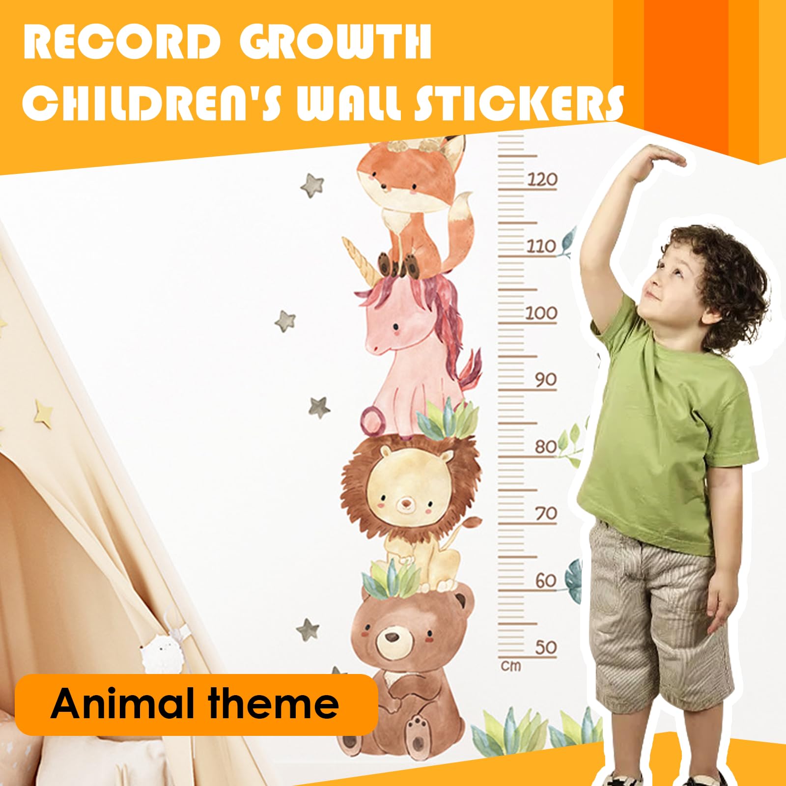 Tetto da parete per bambini 50-150 cm, adesivo giungla