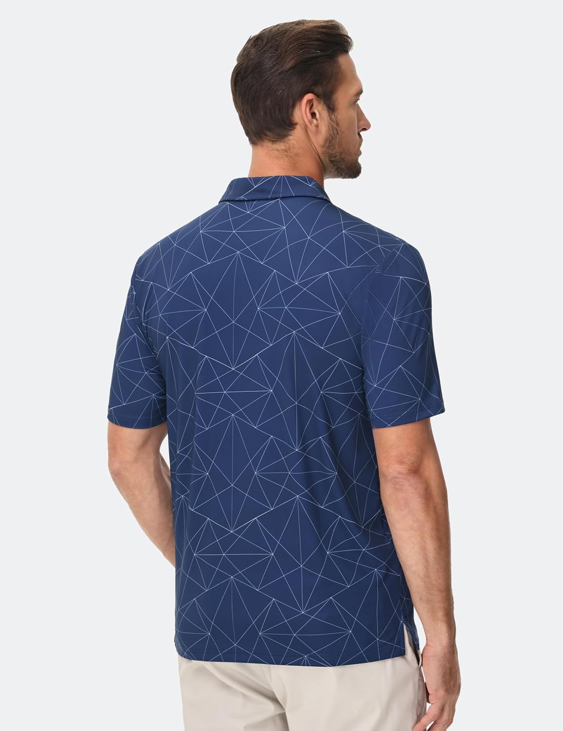 Cotrasen Mens Golf Polo Shirts Short Sleeve Quick-Dry Print Tee Shirt Moisture Wicking Performance Polo Strech Shirts - Image 7